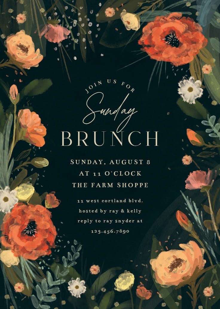 Wild flowers - brunch & lunch invitation